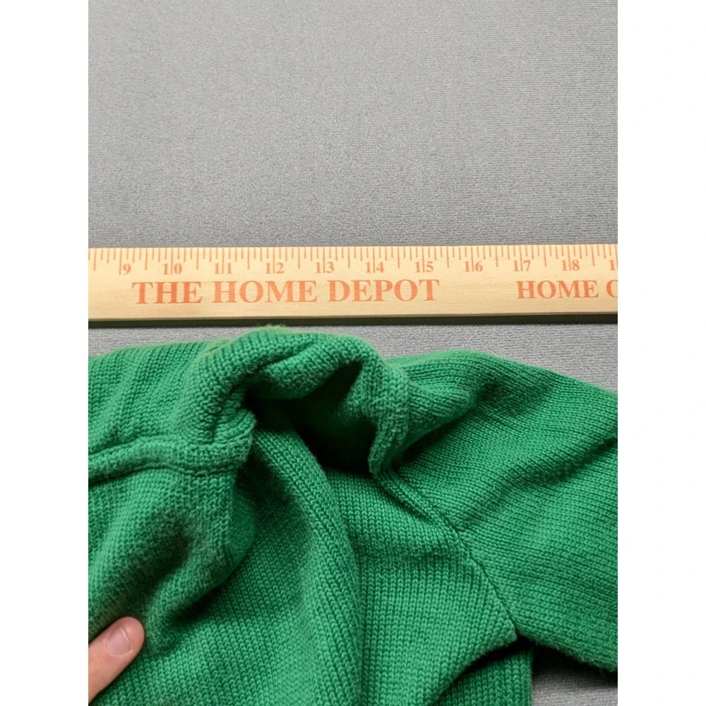 Ralph Lauren Sport Green Cotton Knit Full Zip Hoodie Pink Pony Kids M Women XS